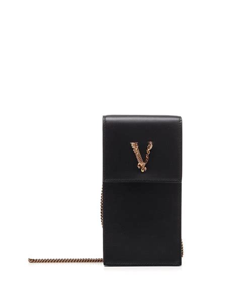 versace virtus phone pouch|versace leather crossbody bag.